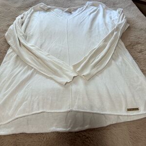 Michael Kors Cream V-Neck Top Sweater L